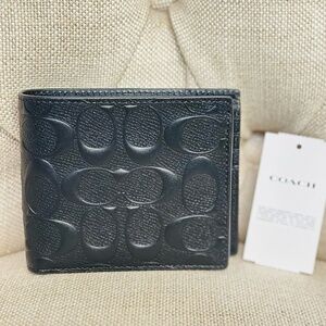 NEW Coach 3 in 1 Men Wallet Signature Leather Smooth Leather/Black CR957 NWT